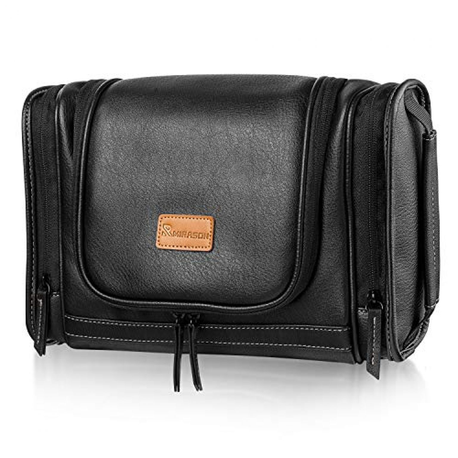leather hanging travel toiletry bag